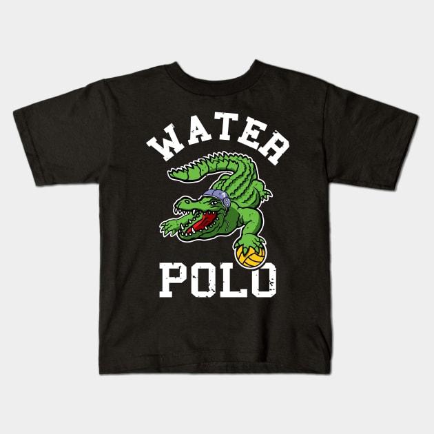 Water Polo Swimming Gator For Water Polo Swimmer Kids T-Shirt by atomguy